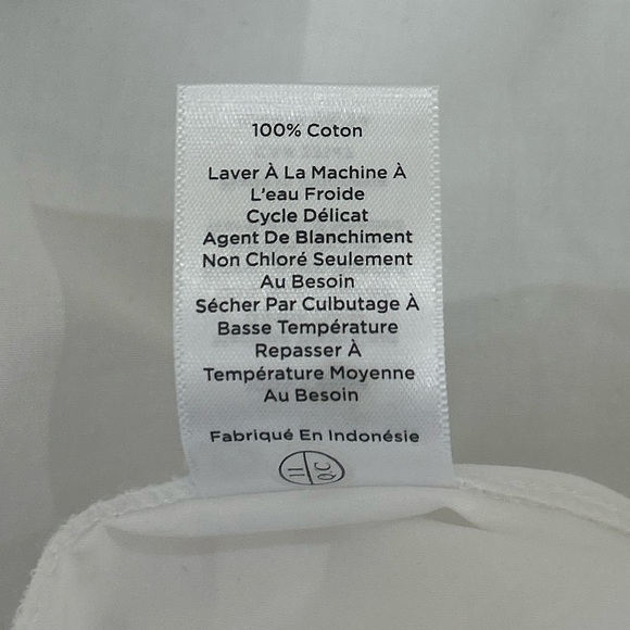 NWT Talbots White Casual cotton split neck Shirt chest pocket size large - Picture 7 of 7